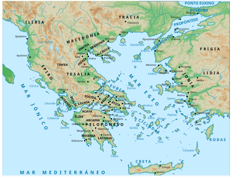 Mapa de Grecia antigua