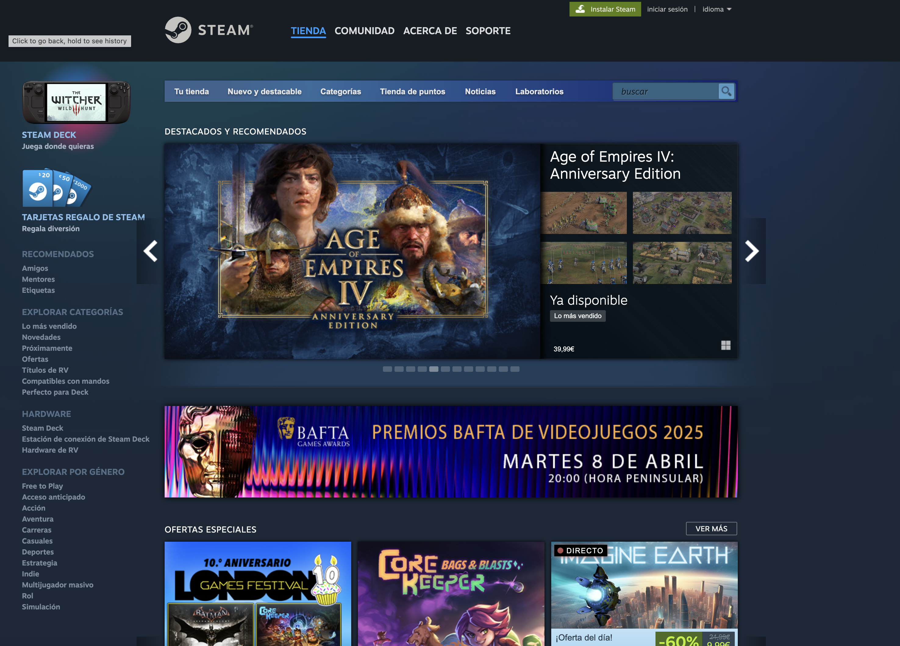 Fig.4: Captura de pantalla de STEAM. Fuente: Steampowered Fig.4: Captura de pantalla de STEAM. Fuente: Steampowered
