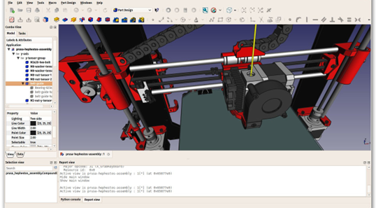 Captura de pantalla de FreeCAD