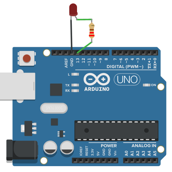 Figura 12. Esquema de conexión del led.