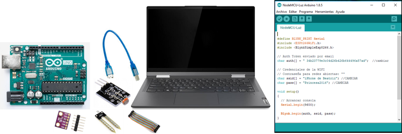 Figura 2. Lo que necesito para hacer un proyecto con ARDUINO.