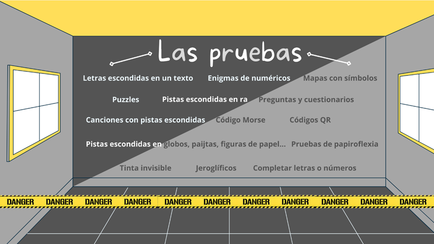 Figura 1. Pruebas más frecuentes en un Escape Room. Elaboración propia a partir de Martínez, Fernández y Poyatos (2018).