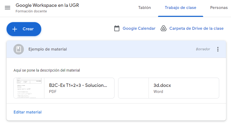 Imagen 14. Ventana para ver los trabajos de los alumnos (elaboración propia)
