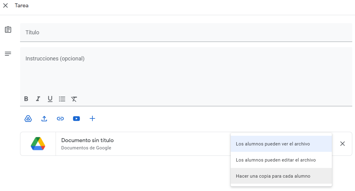 Imagen 15. Menú para gestión de alumnos (elaboración propia)