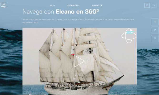 Figura 4. Elcano, producción de RTVE VR 360