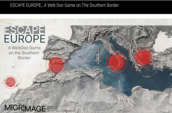 Figura 3. Mapa de entrada al docugame Escape Europe (Migrimage)