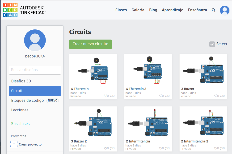 Figura 3. Entorno Tinkercad.
